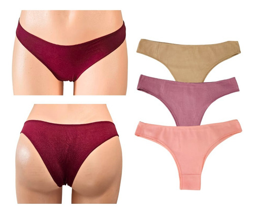 Panties Algodón Para Mujer Bragas Calzón Pantys Sexy 3 Pack