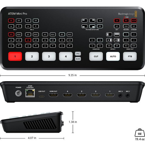 Switcher De Transmisión En Vivo Hdmi Blackmagic Design Atem