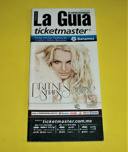 Britney Spears Revista La Guia Tickrtmaster Nov  2011 