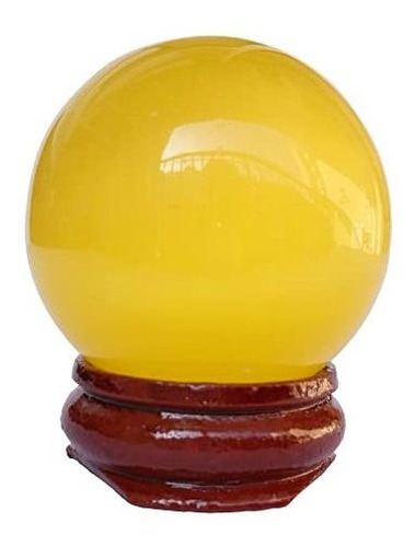 Bacatgem 38-42 Mm Amarillo Ojo De Gato Piedra Curación Cris