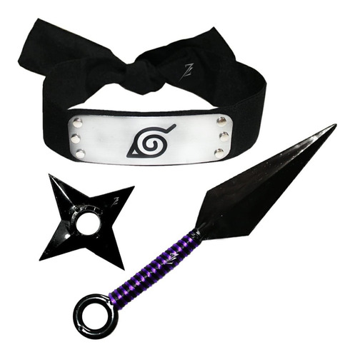 Banda Naruto Shippuden Con Token Y Shuriken. Set Cosplay 