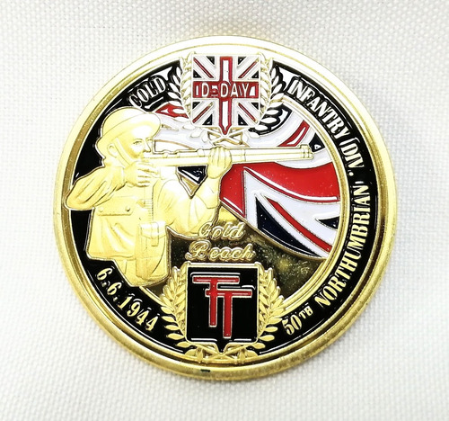 Imagen 1 de 9 de Moneda Militar, Día D, Playas Sword - Gold, Británicos 