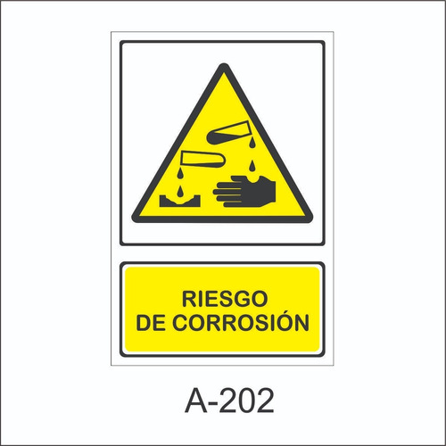 Cartel Señaletica  Peligro De Corrosion Comercios 