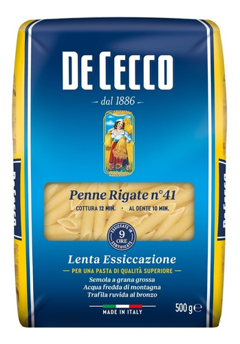 Fideos De Cecco Penne Rigate N° 41 500 Gr. 