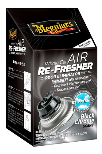 Car Air Refresher Black Chrome Meguiars G091-35-57-01 Color Negro