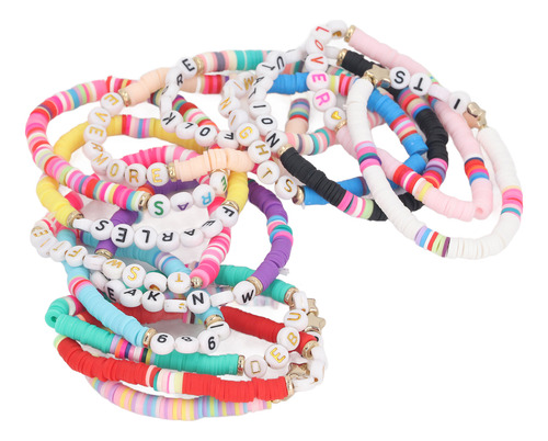 Pulsera Bohemia Con Cuentas, 14 Unidades, Cómoda, Elástica Y
