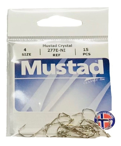 Anzuelos Mustad Crystal Pejerrey 277e-ni Nº 4 Ex 277f