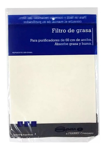 Filtro De Grasa Para Purificadores Spar 60 Cm 