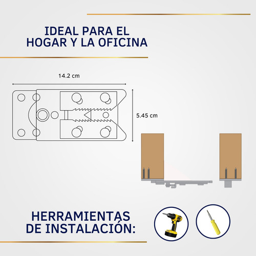 Conector Oculto Para Sofá Estilo Cocodrilo 5 Orificios