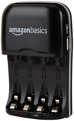 Cargador De Batería Aa Y Aaa Con Puerto Usb Amazon Basics