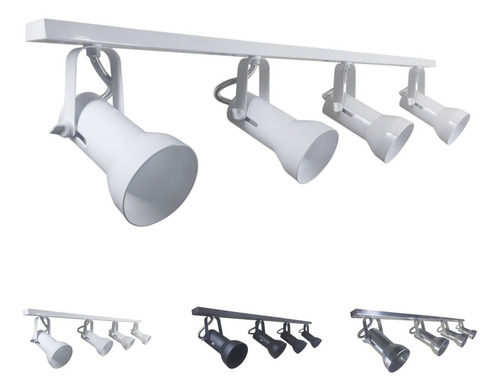 Imagem 2 de 7 de Spot Com Trilho P/ Lâmpada Par20 Led Com 80 Cm