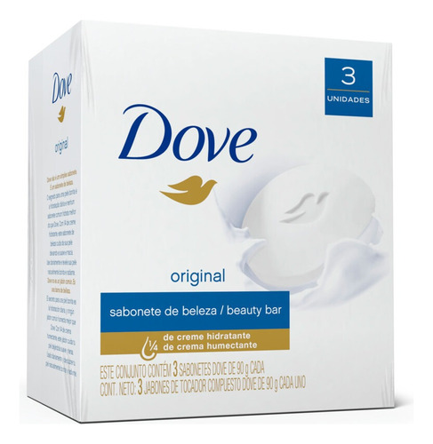 Jabón En Barra Dove Original 90 g Pack X 3