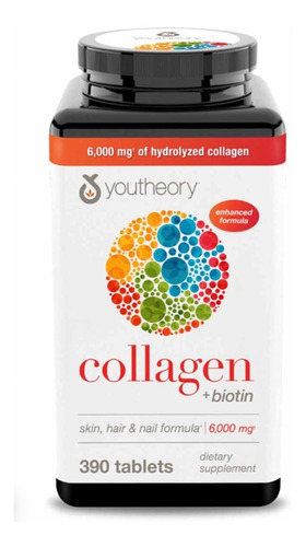 Colageno + Biotin Youtheory 390 Tab - Unidad a $333