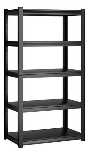 Estante De 5 Niveles Para Almacenamiento Acero Inoxidable Color Negro