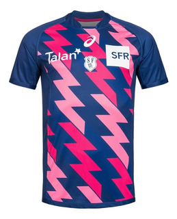 camisa adidas stade français masculina branco e pink