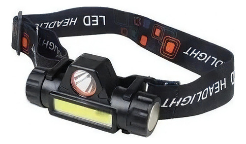 1 faro LED con baliza, faro de alta potencia, color de la linterna: negro, color de la luz: blanco