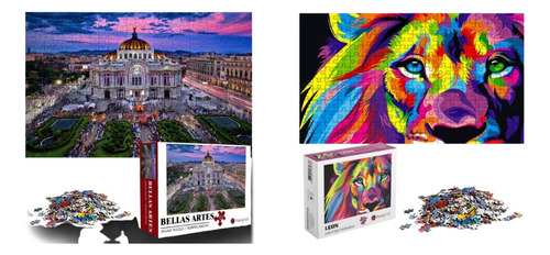 2 Rompecabezas 1000 Pz Multicolor Diseños Calidad