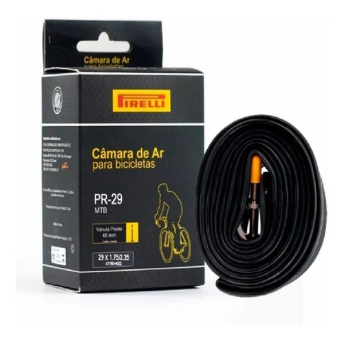 Par Câmaras Ar29 X 1,75/2,35 Pirelli Bico Prest + Adaptador