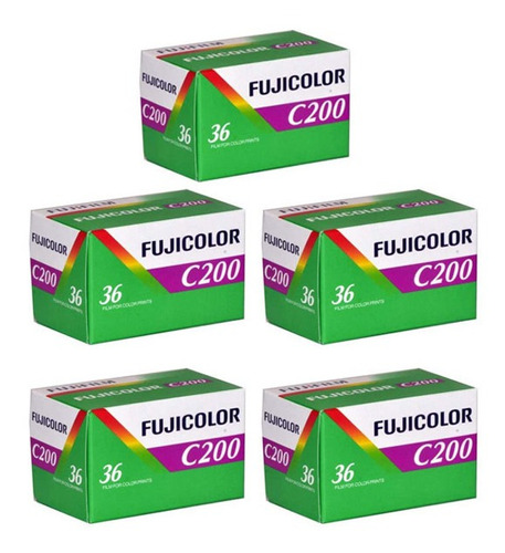 Fujifilm Película Rollo Fujicolor C200 36 Exp Iso 200 5 Pzas