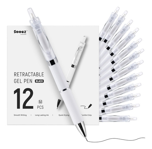 Sooez 12 Boligrafos De Tinta De Gel (blanco)