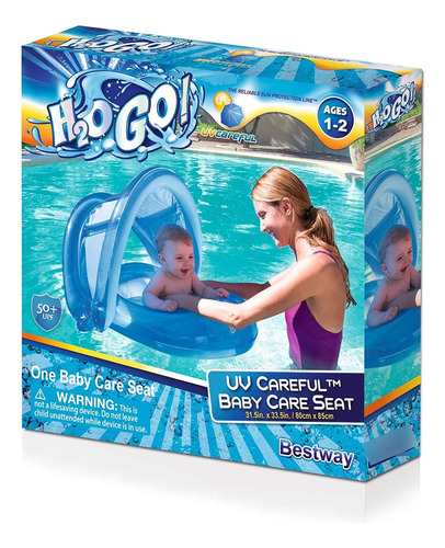 Flotador Anti-uv Para Bebé En Piscina H2ogo Bestway Azul M