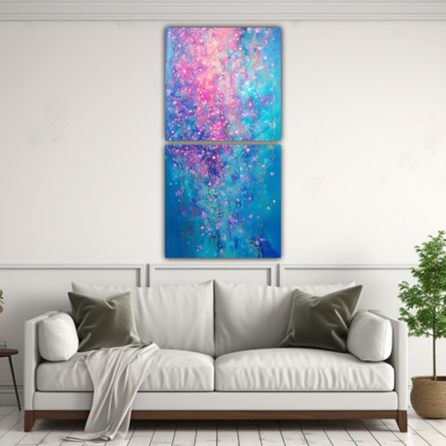 120x60cm Cuadro De Puntillismo Luminoso Hecho De Metal Líqu