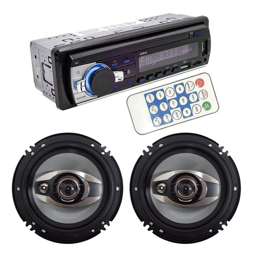 Imagen 1 de 10 de Stereo Para Auto Estereo Bluetooth Usb Mp3 Fm + 6 PuLG Par