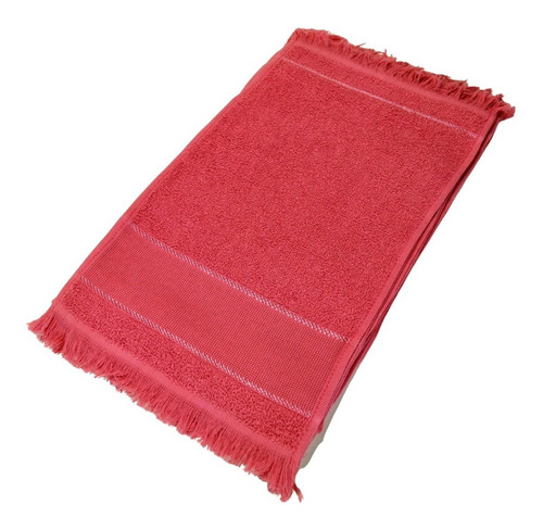 Kit 15 Toalhas Social Mão Boca Felpa Com Franja Para Bordar Cor Rosa Ciclete