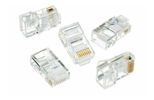 50 Fichas Plug Rj45 Premium Reforzadas Doble Cantacto Y Mas!