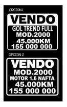 Comprar Cartel Calco Sticker Vendo Auto X 3!!!!