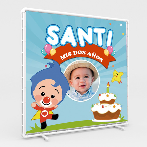Lona 1 X 1 Metros Personalizada Fiesta Cumpleaños Personajes Plim Plim