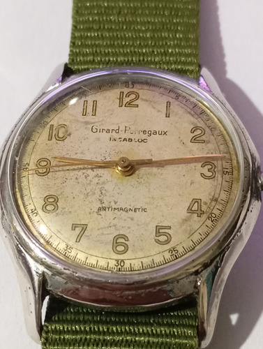 Reloj Girad Perregaux ,militar Año 40 Verde Blanco Blanco (Usado)