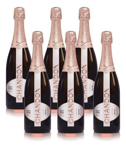 Espumante Chandon Brut Rosé 750ml Kit Com 06 Unidades