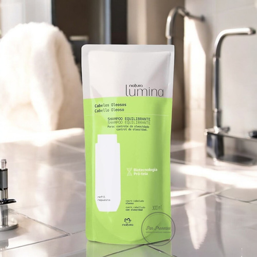Shampoo Equilibrante Cabelos Oleosos Refil Lumina 300 Ml