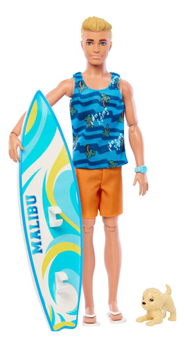 Muñeco Ken Barbie Surf Articulado Hpt50 Mattel Original 