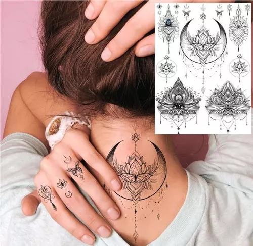 16 Tatuagens Femininas Temporária Para Mãos Removível 21x14cm - BZ-118