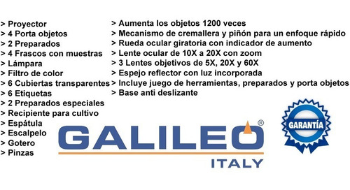 Imagen 5 de 7 de Microscopio Proyector Galileo Italy Tmpz 1200x Con Muestras