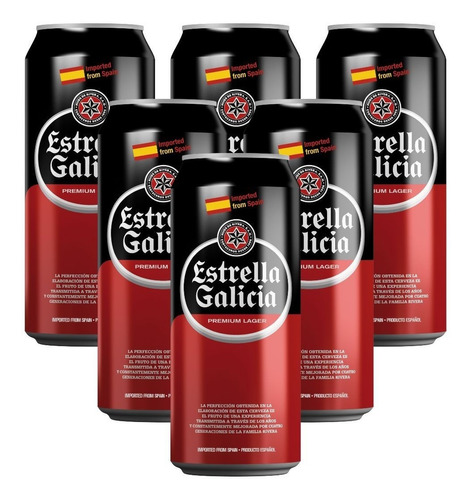 Cerveza Estrella De Galicia 473 Ml X 6 Unidades