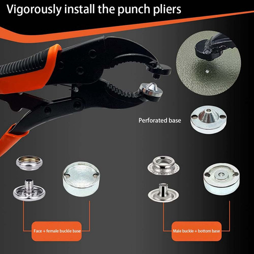 Kit De Alicates Ajustables Snap Fastener Para Botones A Pres