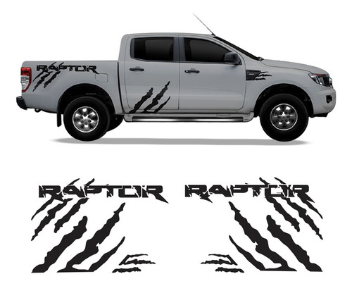 Adesivos Ford Ranger Raptor Faixa Lateral Preta - Genérico