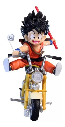 Figura De Goku Niño En Moto + Báculo Sagrado Dragon Ball Z