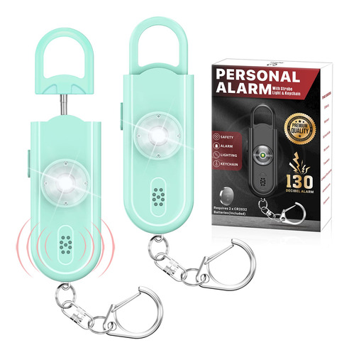 Llavero De Alarma De Seguridad Personal Para Mujeres, 2 Unid