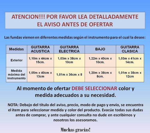 Imagen 7 de 7 de Funda Semirrígida Bajo Guitarra Clásica Criolla Elect Acust