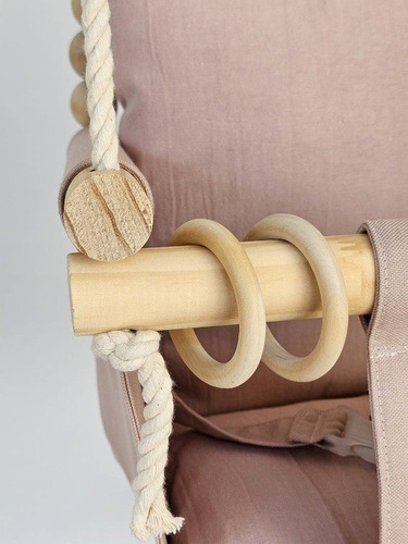 Hamaca Para Bebé July - 6 Meses A 3 Años - Tela Y Madera Rosa