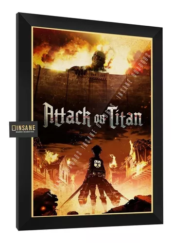 Kit Quadros Anime Shingeki No Kyojin Attack On Titan 20x30 (Branco)