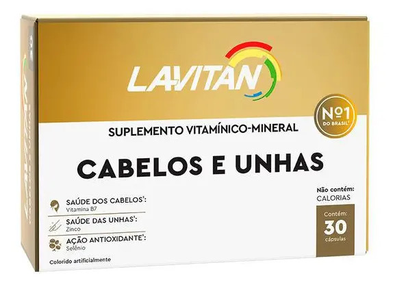 Lavitan Hair Multivitaminico Para Cabelos E Unhas - 30 Caps