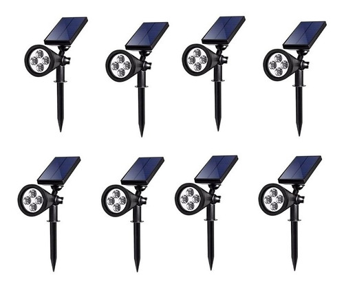 Pack X 8 Reflector Led Solar Estaca Luz Fotocelula Jardin 8h