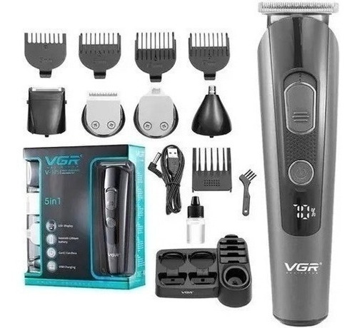 Patillera Profesional Peluquera Kit V-175 Recargable 5 En 1