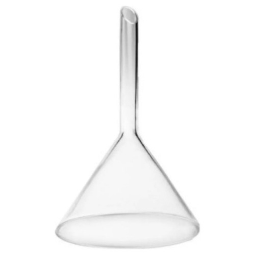 Funil Vidro Liso 100mm 180ml Haste Curta