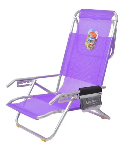 comprar Reposera Playera Solcito Aluminio 5 Posiciones 7\u002F8 Reforzada Color Violeta